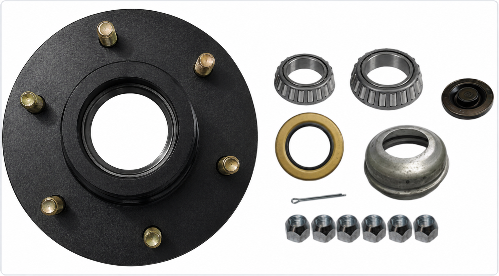 6Lug Hub Assemblies - PD2500-HUB ASSY CAST 1-1/4X1-3/4 6L