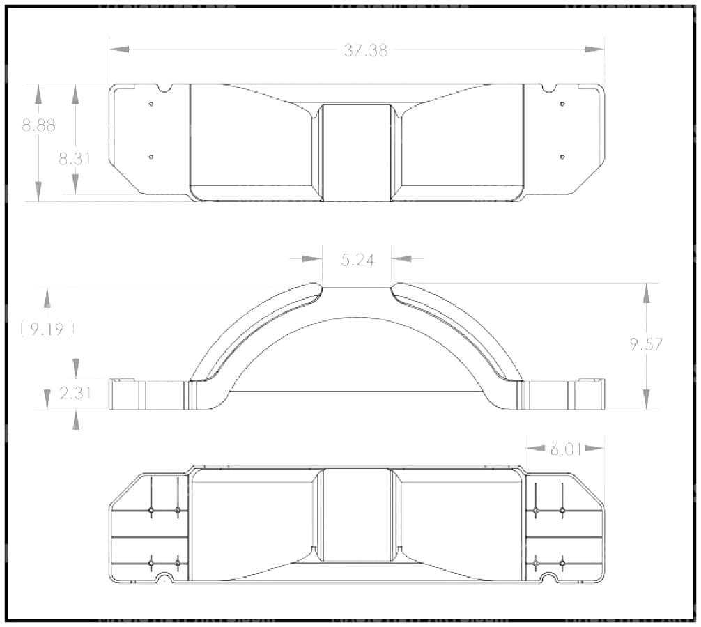 PI0610 ~ 1-AXLE FENDER PLASTIC 9" x 9-1/2" x 37" (KARAVAN 206-00056)