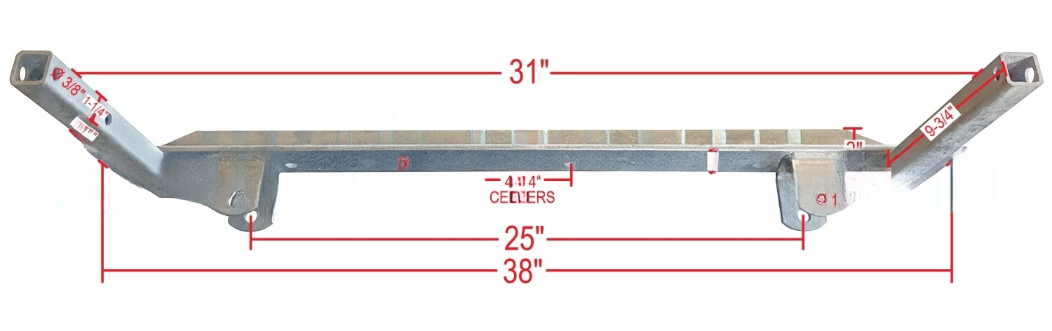 PK2512 ~ 1-AXLE UNDERCARRIAGE 38" 2-EYE INSIDE MOUNT
