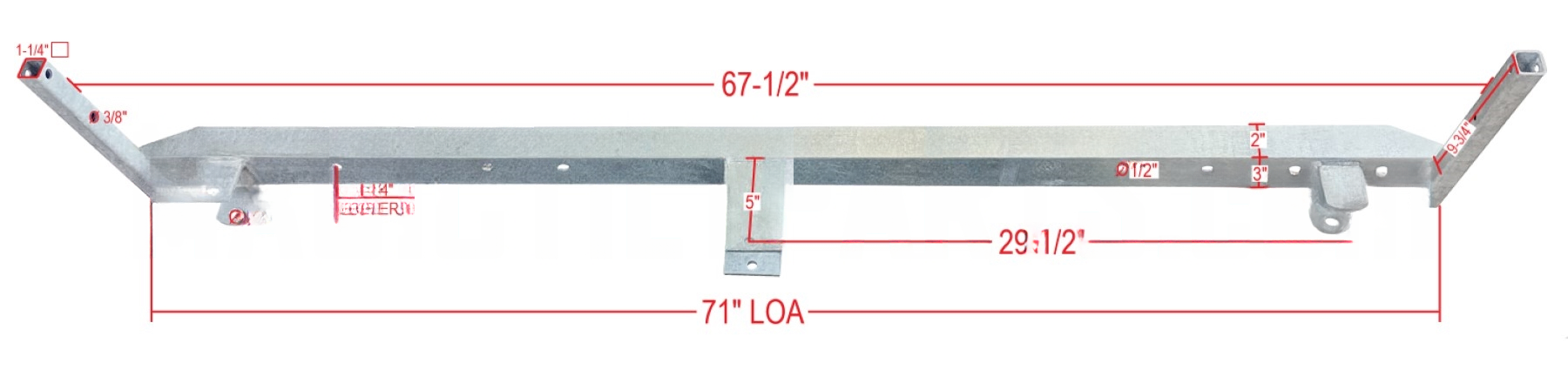 PK2655 ~ 2-AXLE UNDERCARRIAGE 71" 68" FENDERS FOR ALUMINUM STEPS