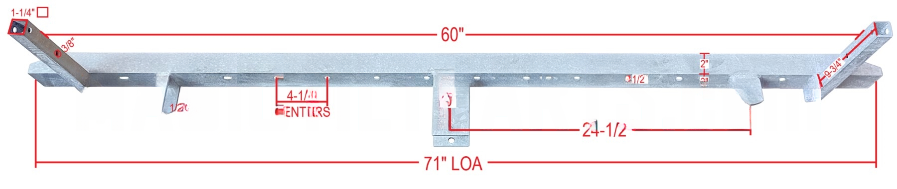 PK2658 ~ 2-AXLE UNDERCARRIAGE 71" 60" FENDERS FOR ALUMINUM STEPS
