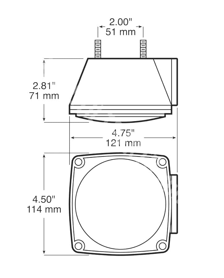 PL1100 ~ BULB SQUARE TAIL LIGHT LH <80"