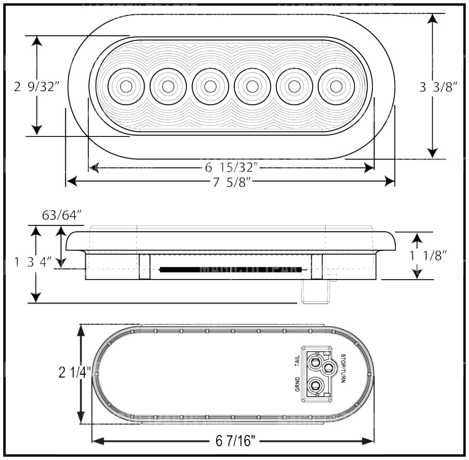 PL2755 ~ OPTRONICS TLL12RK LED COMBINATION TAIL LIGHT KIT OVAL
