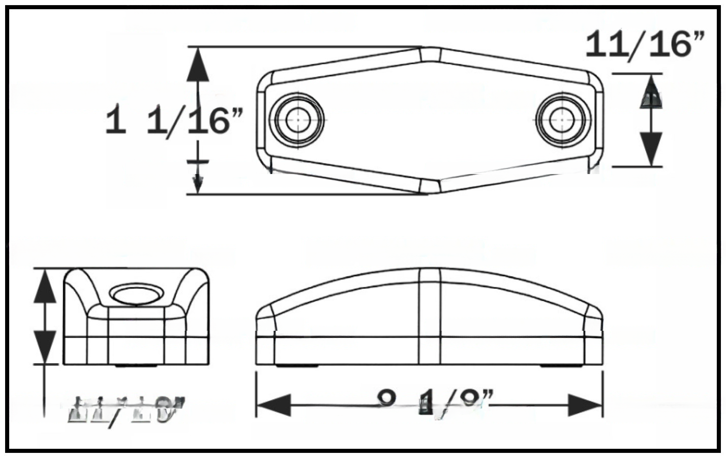 PL9052 ~ OPTRONICS MCL13A2B LED AMBER MARKER LIGHT