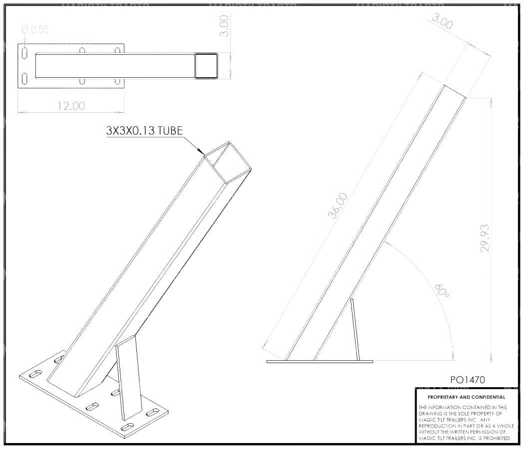 PO1470 ~ WINCH POST 3" x 3" x 36" HEAVY-DUTY