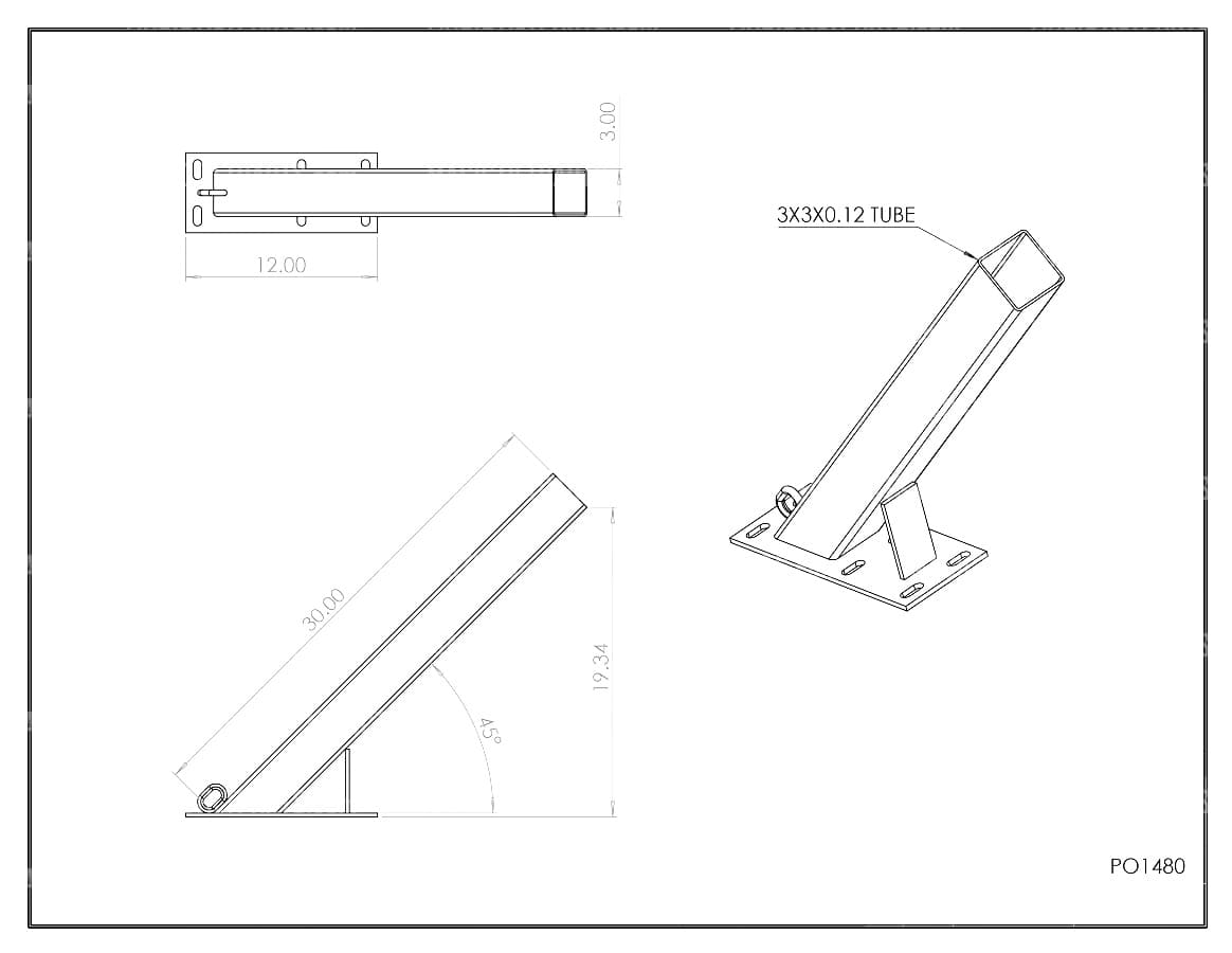PO1480 ~ WINCH POST 3" x 3" x 30" STEEP HEAVY-DUTY