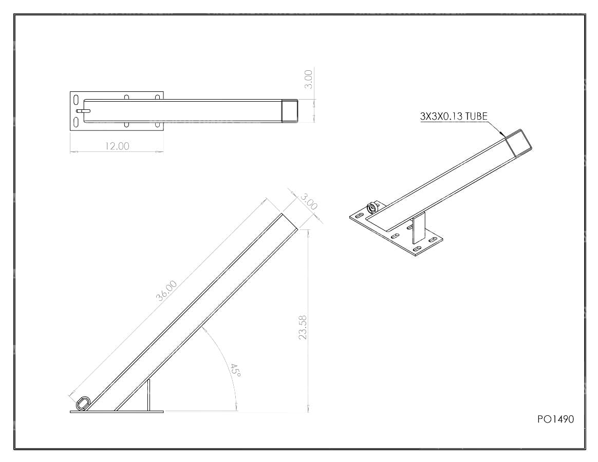 PO1490 ~ WINCH POST 3" x 3" x 36" STEEP HEAVY-DUTY