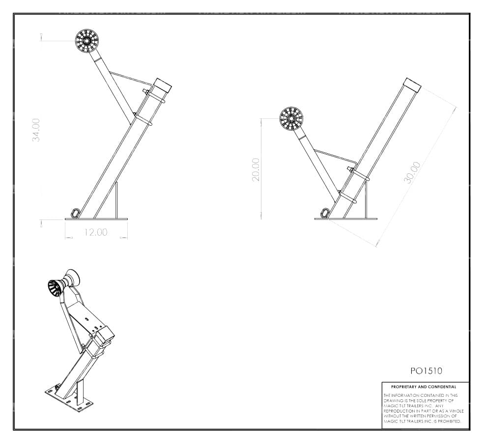 PO1510 ~ WINCH POST ASSEMBLY 30" HEAVY-DUTY