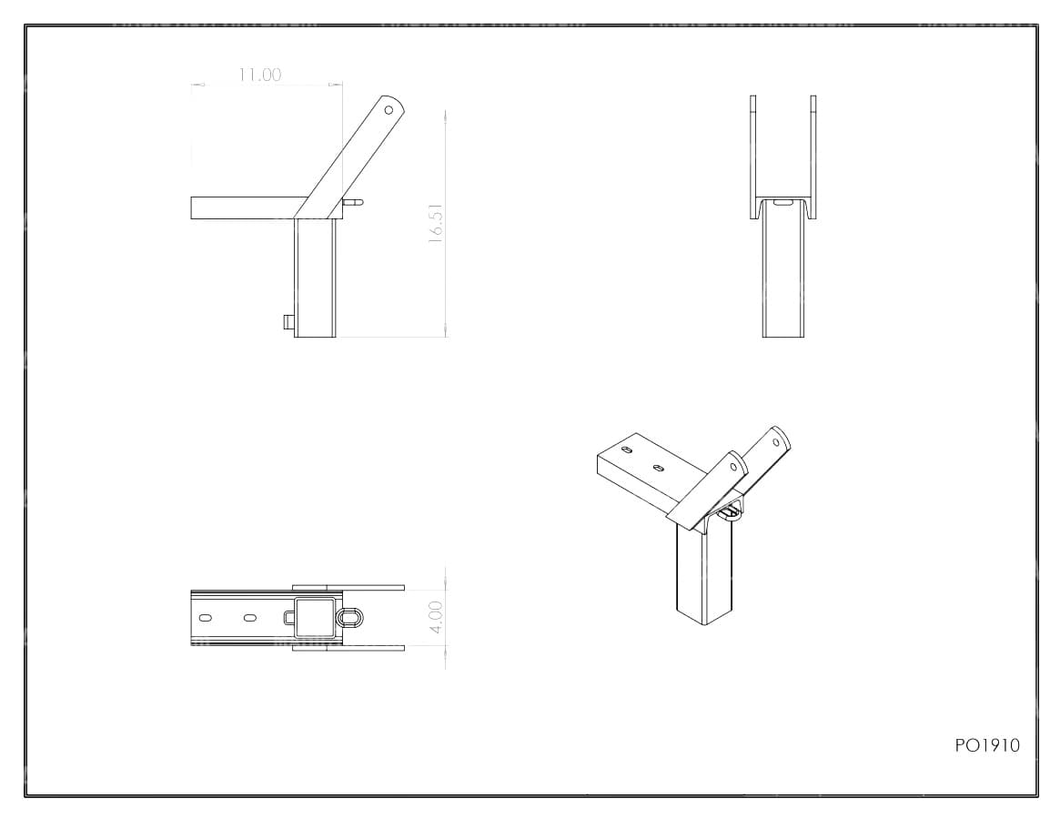 PO1910 ~ WINCH POST TOP CUSTOM 10 in (ADJUSTABLE)