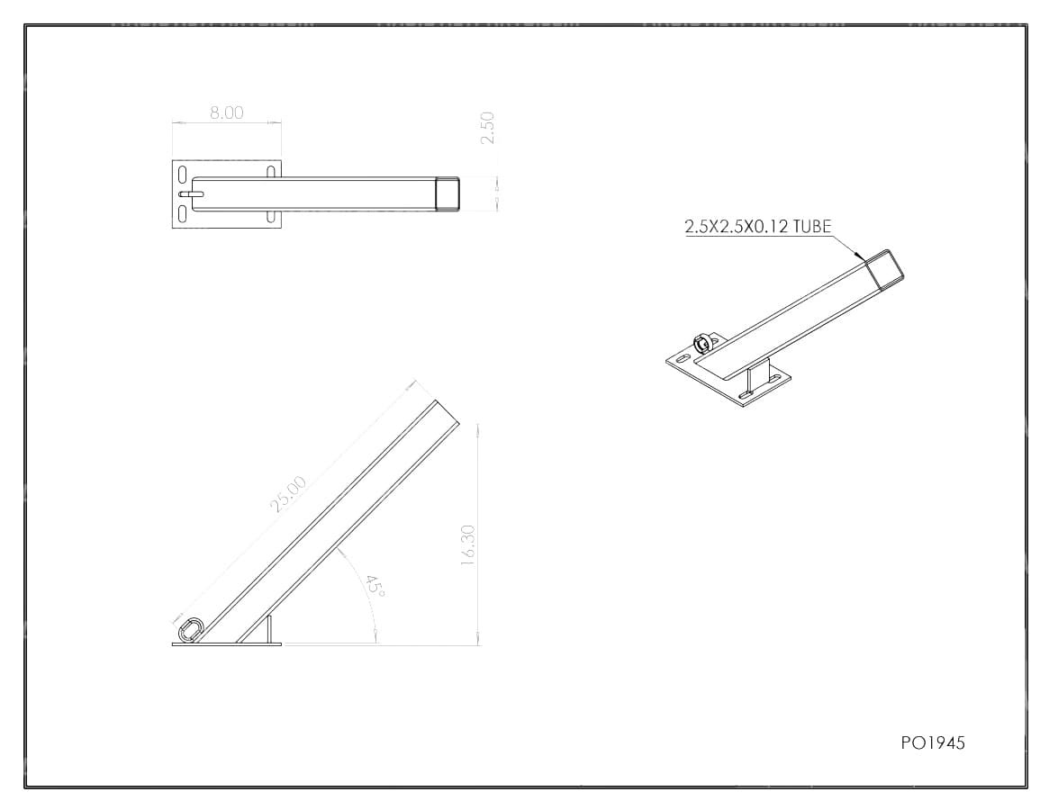 PO1945 ~ 2-1/2" x 2-1/2" TWO-PIECE BOW REST BOTTOM