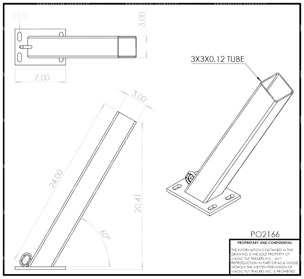PO2166 ~ WINCH POST 3" x 3" x 24" STANDARD