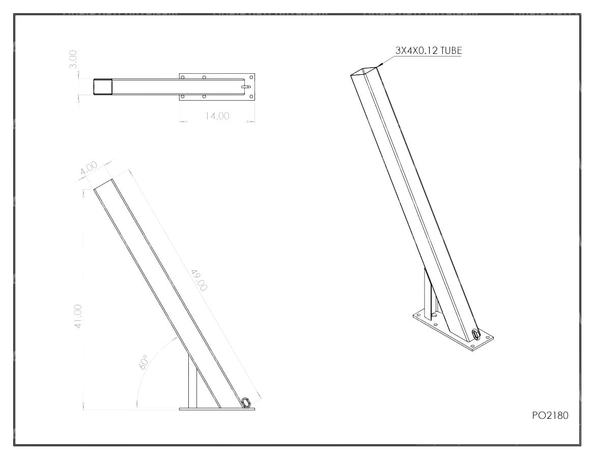 PO2180 ~ WINCH POST 3" x 4" x 48" SUPER HEAVY-DUTY