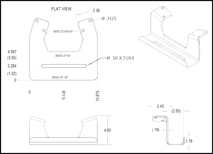 PT1535 ~ BUNK BRACKET 4" PONTOON (KARAVAN 100-02456-GL)