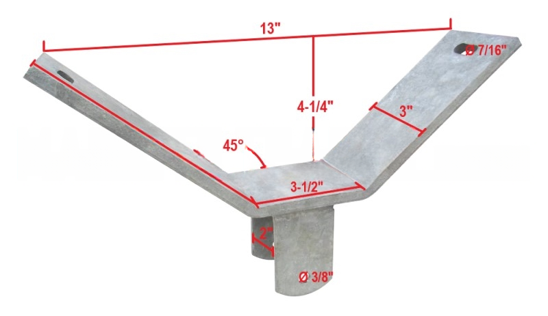 PT2025 ~ PONTOON WING BRACKET WITH YOKE