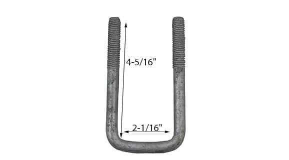1/2" Galvanized Square U-Bolts - PY2010-1/2X2-1/16X4-5/16