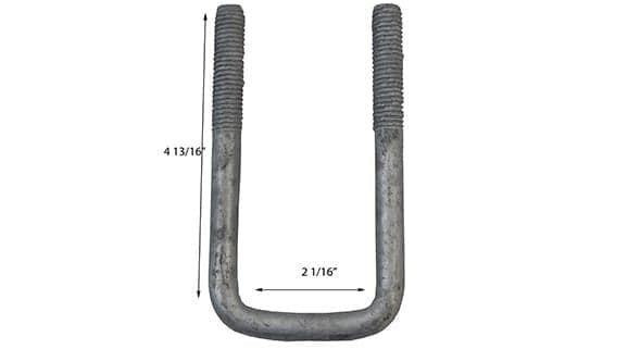 1/2" Galvanized Square U-Bolts - PY2015-1/2X2-1/16X4-13/16