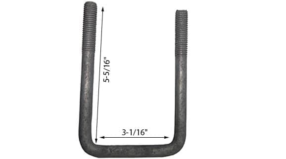 1/2" Galvanized Square U-Bolts - PY2037-1/2X3-1/16X5-5/16