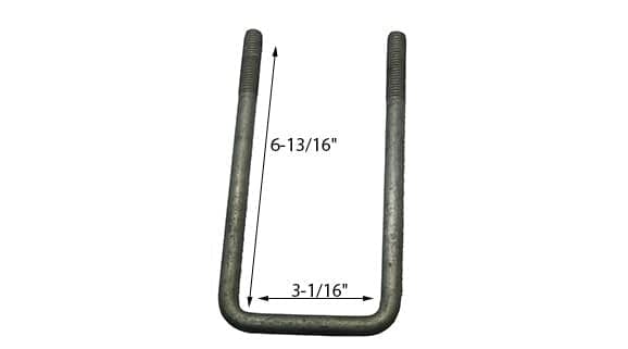 1/2" Galvanized Square U-Bolts - PY2075-1/2X3-1/16X6-13/16