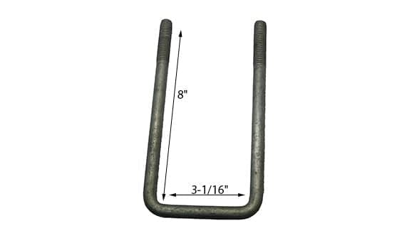 1/2" Galvanized Square U-Bolts - PY2079-1/2X3-1/16X8