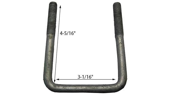 7/16" Galvanized Square UBolts - PY2096-UBOLT 7/16X3-1/16X4-5/16