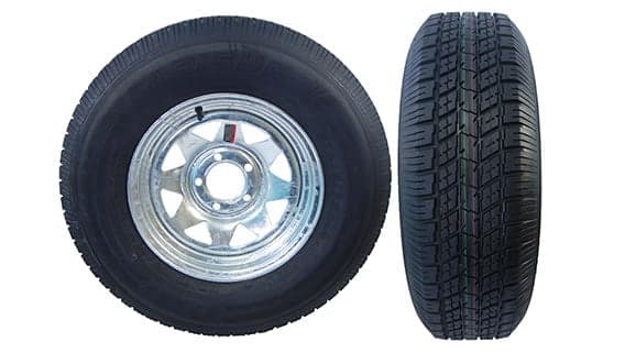 Galvanized 5 Lug Wheels with Bias Ply Tires - PA2950-T&W H78X15D (225/75)