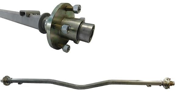 2″x2″ 81.5″ Track 68-3/8″ SC "V" Spring Axles - PH4011- 2X2X81.5TR 68-3/8SC 5L ED